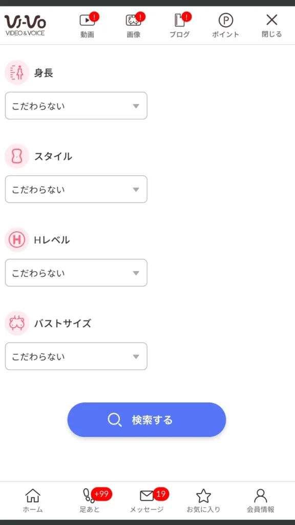 VI-VOの30 検索画面